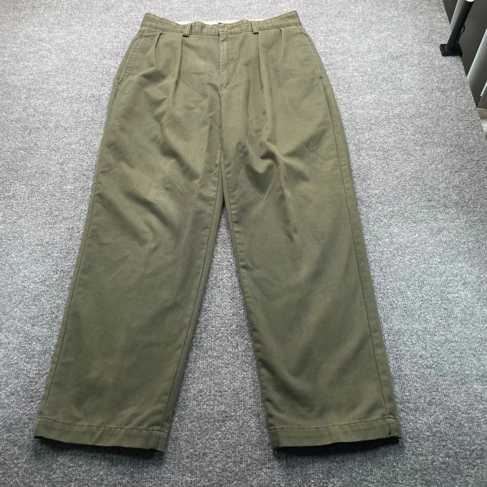 Polo Ralph Lauren Andrew Pant Mens 32x30 Cypress Green Pleated Chino Cotton